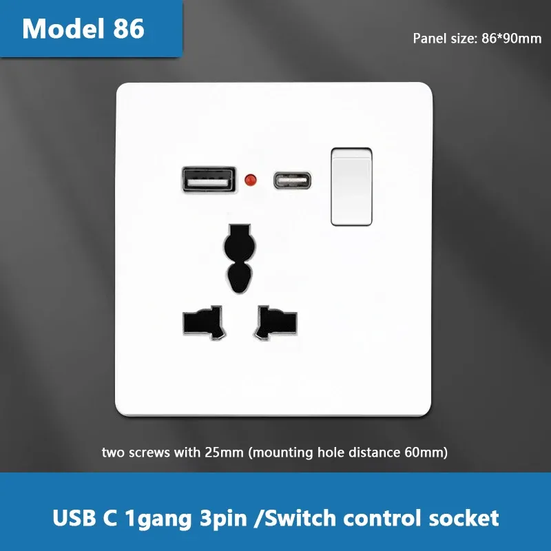 1gang 3pin usb c