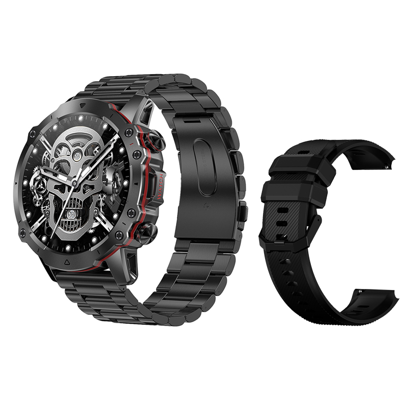 Acier inoxydable noir + silicone noir