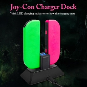 แท่นชาร์จ Gamepad ในตัวเดียว,แท่นชาร์จสำหรับ NS Switch Joy-Con & Pro แท่นชาร์จไฟ LED แบบตั้งได้ - Product Image 3