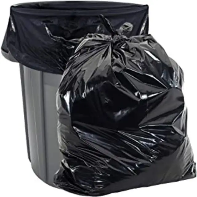 Lixo biodegradável grande compostável preto resistente 40 55 60 95 galões saco de lixo plástico grosso tamanho grande