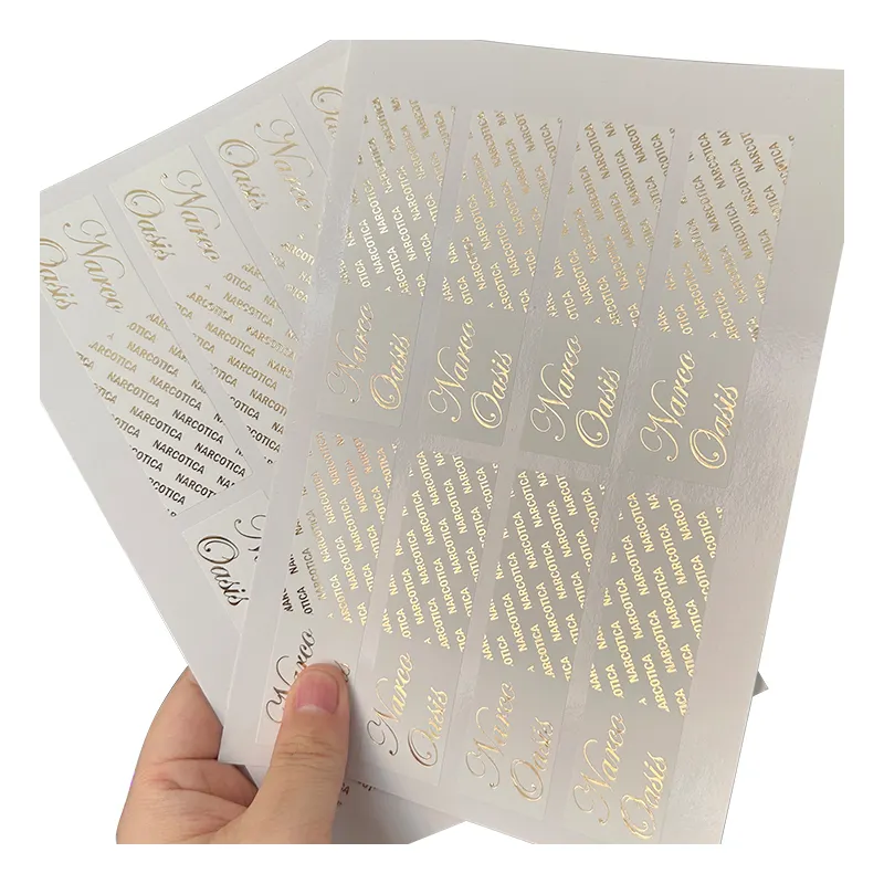 High-End Auto-adesivo Matt Gold Vinyl Paper Label Adesivo Por Rolo