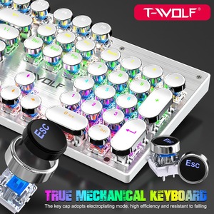 Venta caliente T75 punk Teclado mecánico portátil retro máquina de escribir multi dispositivo teclado USB impermeable teclado con trackpad - Product Image 3