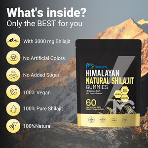 OEM чистый Гималайский шиладжит Gummies Ashwagandha Fulvic кислотная добавка без добавления сахара 60 штук дропшиппинг для взрослых мужчин - Product Image 3