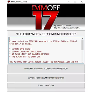 IMMO-OFF 17 IMMOFF17 <strong>Software</strong> Activate Version EDC17 MED 17 Ecu <strong>EEPROM</strong> IMMO PATCH Checksum Correction To IMMO OFF Flash - Product Image 3