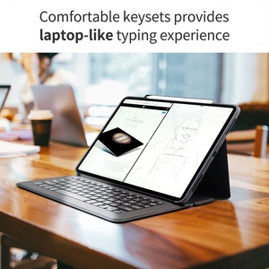 Suporte de lápis em couro pu sem fio, suporte à prova de choque para teclado ipad pro 11 2020 2021 air 4th 10.9 2022