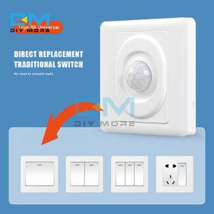İki satır kızılötesi insan vücudu sensörü anahtarı 86 tipi merdiven kızılötesi sensörü anahtarı koridor 220V akıllı gecikme anahtarı - Product Image 2