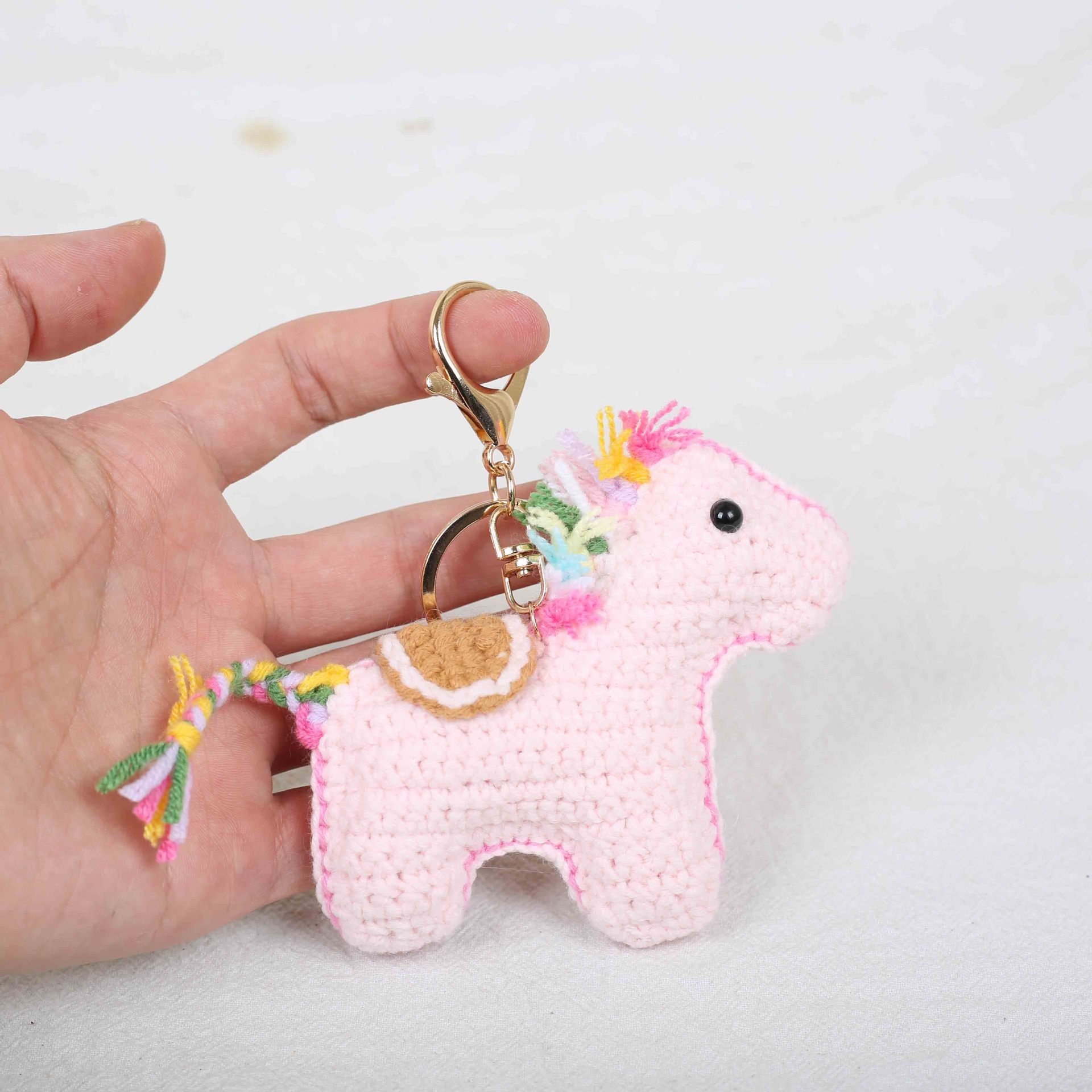 Boucle cheval rose-dorée