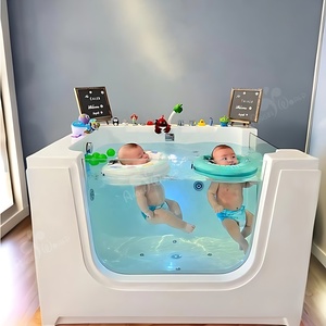 Elegante vasca da bagno in acrilico bianco con funzione massaggio e accessorio di scarico Multi-Utility Stand Alone vasche da bagno e vasche idromassaggio - Product Image 1