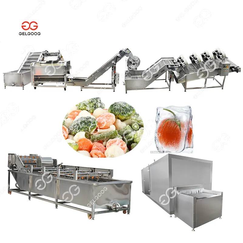GG-3000 Iqf Kartoffel würfel Gefrorene Kirsch früchte Einfrieren Produktions linie Ausrüstung Schnelle Obst Gefrier linie