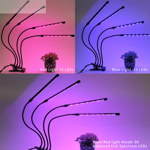เดสก์ท็อปคลิปออน USB Led Grow Lights หรี่แสงได้20W เต็มสเปกตรัม3โหมดแสงฟังก์ชั่นจับเวลาและปรับการเติบโตของพืชในร่ม - Product Image 3