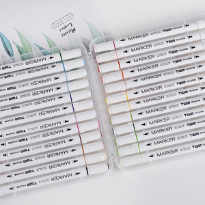 Arte con punta a scalpello e punta rotonda a doppia testa 24 colori G-0992 pennarello da disegno a Base di olio