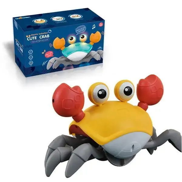 Samtoy Plastic Wind Up Water Walking Baby Moving Bath Toy Animal Sensing Tummy Escape Dancing Induction Crawling Crab Toy