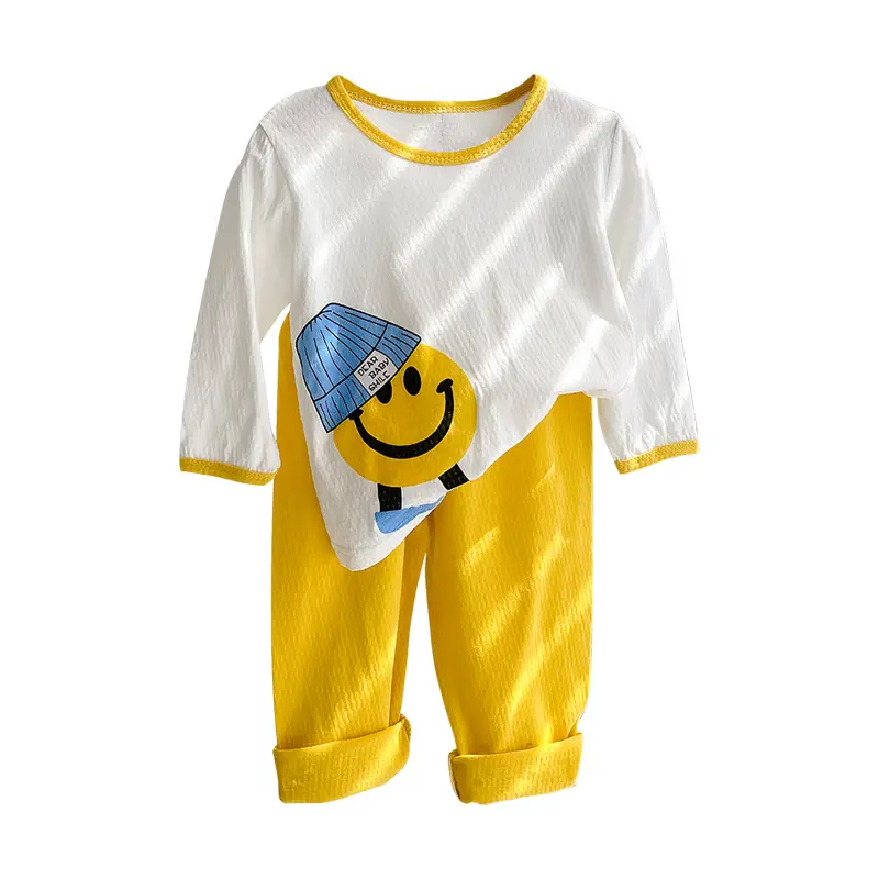 مجموعة ملابس منزلية جديدة للأطفال ملابس صيفية رقيقة للأولاد لتكييف الهواء ملابس فتيات قطنية باما للأطفال بالجملة
