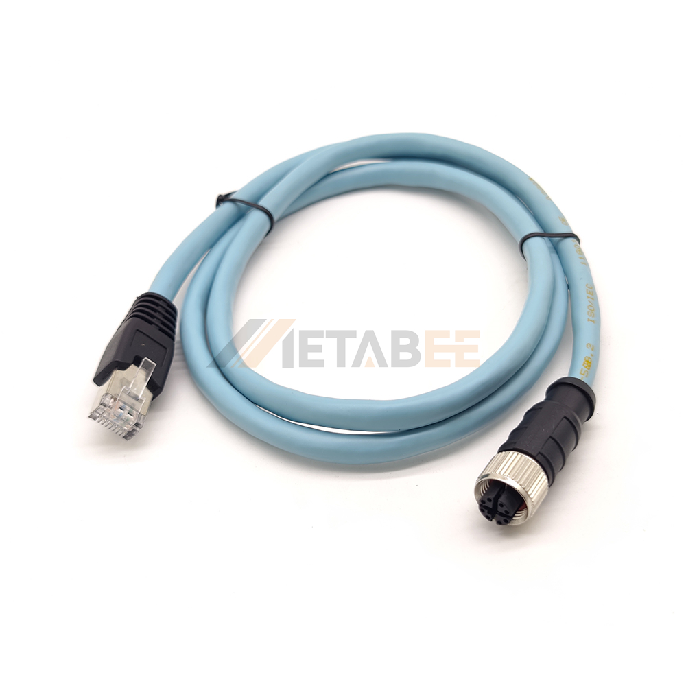 M12 X-Code Female to RJ45 Cat7