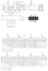 0,28 Zoll 4-stellige 7-Segment-LED-Bildschirme Numerische Platinenzähler-LED-Module Uhr Digital Signages
