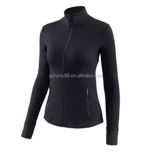 Lulu tanımlamak için kadın nefes spor aktif üstleri katı desen fermuarlı ceket sıska rahat alevlendi Activewear örgü Yoga alevlendi