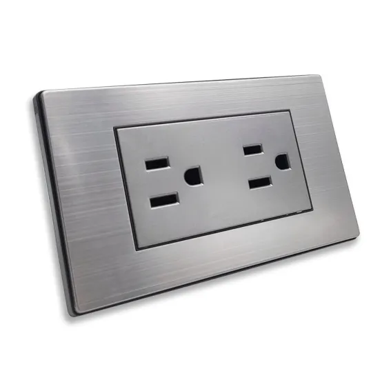 Modern Design Huishoudelijke Stopcontact Amerikaanse Standaard Roestvrij Staal 6 Pins Socket