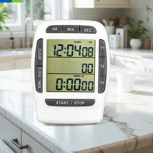 Timer da cucina digitale a 3 canali con Display LCD per cucinare il conto alla rovescia sveglia staffa magnetica-in plastica - Product Image 4
