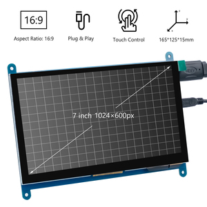 Raspberry Pi 4ディスプレイ7インチHDM1024*600 USB IPS容量性タッチスクリーンモニター (コンピューター用) 、Raspberry Pi 400 4 3モデルB - Product Image 2