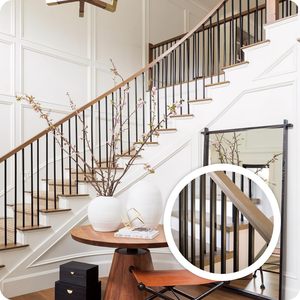 Moderne Geländer Wohn Schmiedeeisen Treppen Handläufe Gerade Edelstahl Geländer Stange Baluster - Product Image 1
