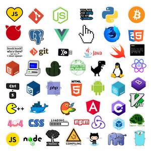 50Pcs Cartoon <strong>Programming</strong> <strong>Software</strong> Logo Graffiti Stickers for Laptop Table Wall Decor Vinyl Programmer Internet Sticker - Product Image 3