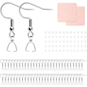 イヤリングフック50PCS/25ペア、銅製イヤーワイヤーフィッシュフック、低刺激性ジュエリー所見DIYジュエリー作成用パーツ
