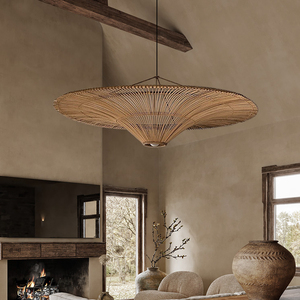 Büyük Modern Rattan kolye ışık tavan abajur 100CM boy avize - Product Image 3