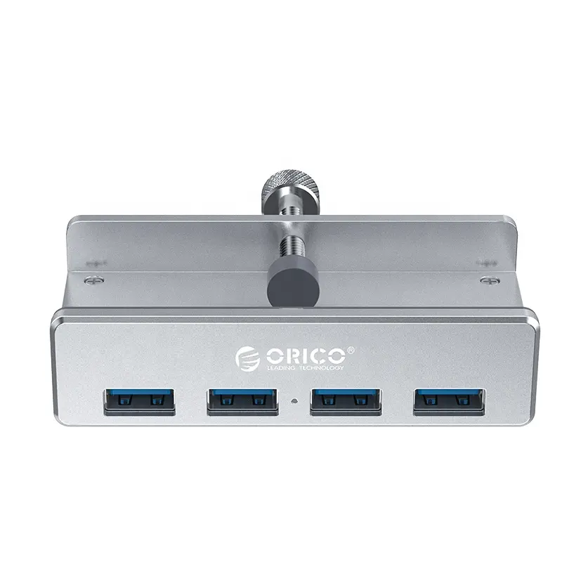 ORICO fabricante OEM ODM 5Gbps pequeño de acoplamiento de aleación de aluminio de escritorio Tipo de Clip de 4 puertos USB 3,0 cargador HUB