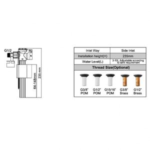 Válvulas de inodoro de doble descarga de plástico ABS con válvula de llenado Accesorios de cisterna esenciales para inodoros Mecanismo de cisterna - Product Image 4