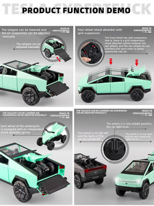 1:24 Cyberpunk kamyonet Model alaşım simülasyon ses ve ışık geri çekin araç 1/24 Diecast Model oyuncak arabalar - Product Image 4
