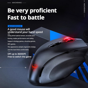 Fabrika Oem Machenike M1 3600dpi Rgb arka mekanik masaüstü oyun kablolu Usb bilgisayar fare Mouse Pad ile Set - Product Image 2