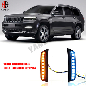 ไฟ LED ซุ้มล้อสำหรับคิ้วไฟหน้ารถ DRL ไฟเลี้ยวแบบไดนามิกสำหรับ Jeep Grand Cherokee 2021-2024 - Product Image 1