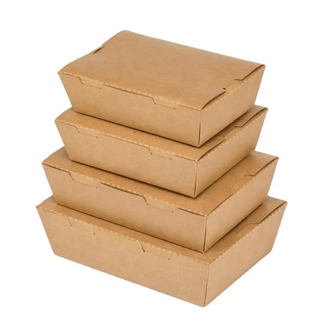 LOKYO commercio all'ingrosso di imballaggio per alimenti da asporto contenitore di alimento usa e getta kraft scatola di carta