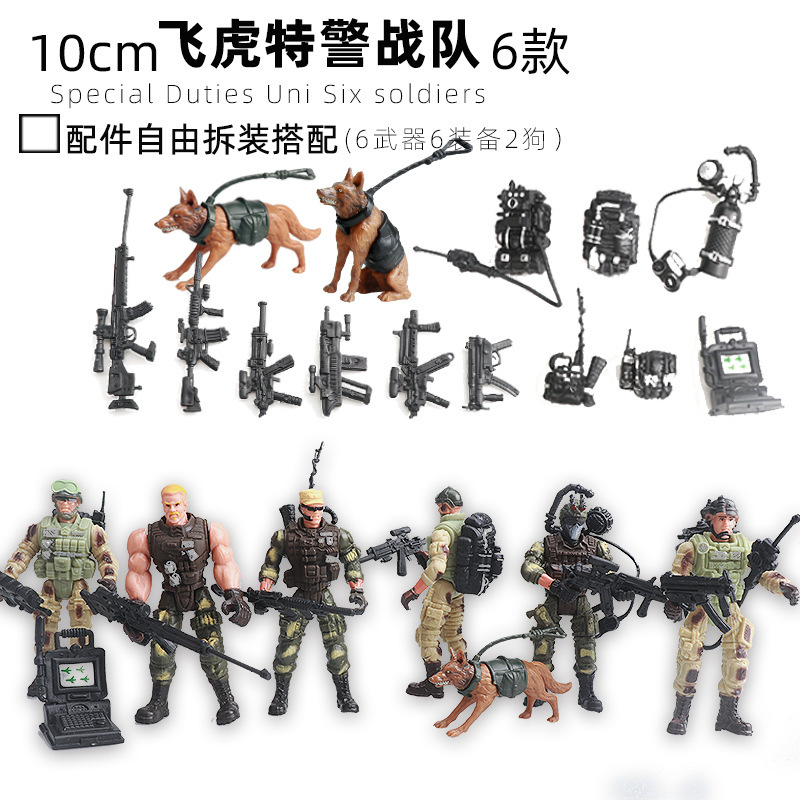 Fuerzas especiales Flying Tiger con equipo - perro