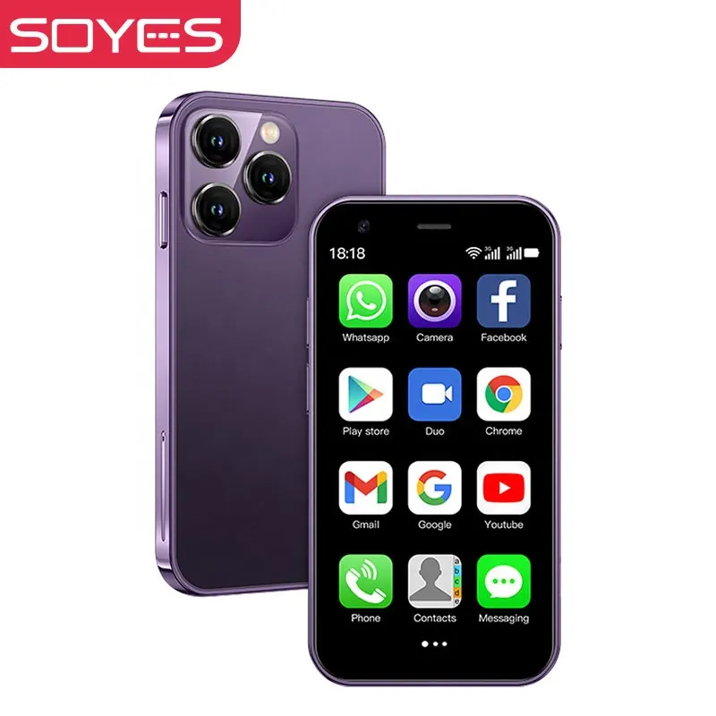 ארוחת ערב מיני סמארטפון SOYES XS15 3 אינץ' 2GB 16GB אנדרואיד 8.1 כרטיס סים כפול 1000mAh טלפונים ניידים WIFI