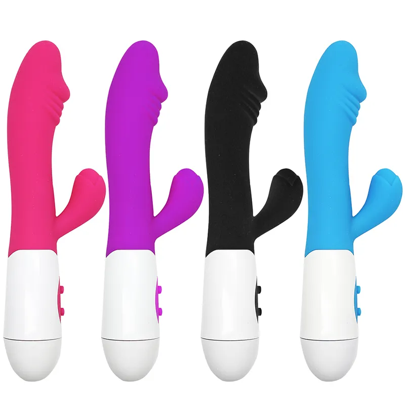 Alat getar kelinci untuk wanita, 10 mode G Spot Dildo kelinci untuk wanita getaran ganda silikon Vagina wanita pemijat Anal toko mainan seks