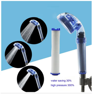 Tout nouveau distributeur de robinet de pommeau de douche à main ABS Dublin économie d'eau spa à ions négatifs 3 fonctions avec filtre pour salle de bain - Product Image 2