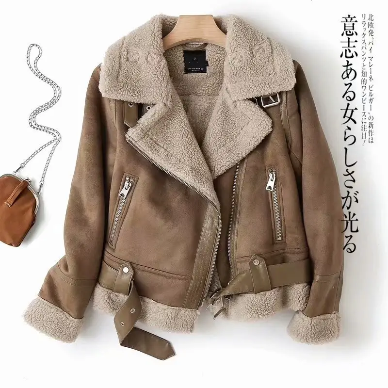 WT287 nuovo 2022 inverno moda tinta unita doppio lato giacca in pelle donna giacche cappotto 12