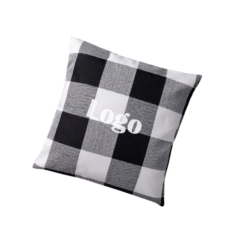 Capa de travesseiro estampada personalizada, capa fofa de linho de algodão 40cm x 40cm para travesseiro