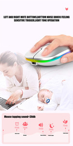Ratón inalámbrico BT con USB, recargable, RGB, BT5.2, para ordenador portátil, PC, Macbook, 2,4 GHz, 1600DPI - Product Image 5