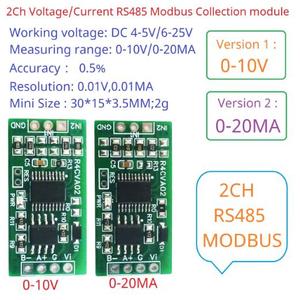 R4CVA02 Mini 2CH Modbus RTU RS485 A/D convertitore per 4-20mA 0-5V 0-10V segnale di ingresso 4-25VDC