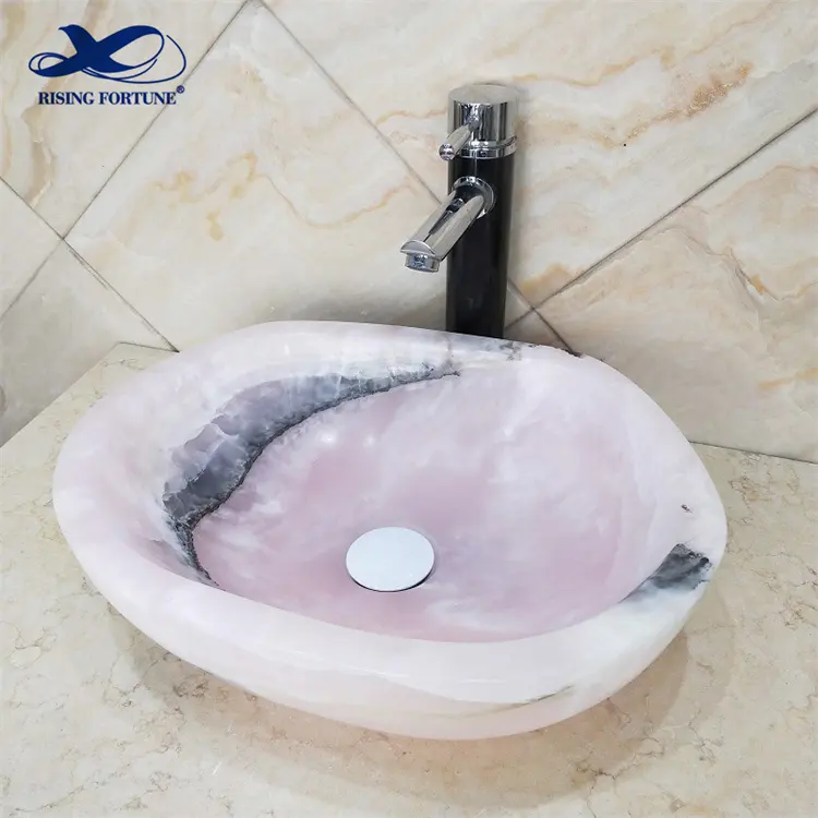 Sang trọng thiết kế mới Nature Hồng Onyx tàu chìm với đánh bóng Onyx bát rửa lưu vực cho khách sạn phòng tắm