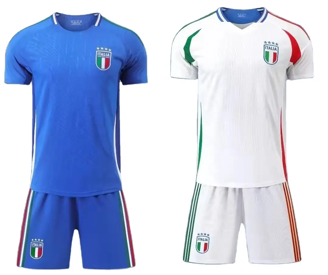 2024 Italien Fußball-Kamisur Maillot de Football-Anzüge Fußballtrikot Herren Kinder Komplettsets Italien Fußball Fußballtrikot