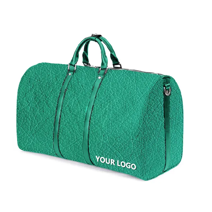 Custom Luxe Weekender Handbagage Lederen Plunjezak Voor Mannen Modieuze Gym Sport Overnachting Reistas Met Gepersonaliseerd Logo