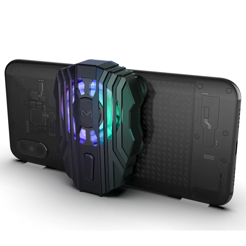 Enfriador de teléfono móvil con batería integrada, luz LED colorida inalámbrica para videojuegos con soporte de succión
