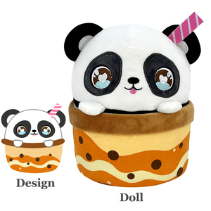 Gemaakt op bestelling schattig knuffel-eetbaar unicorn koffiemok pluche speelgoed zacht pluche dieren knuffels sleutelhanger met klein handje en schitterende ogen - Product Image 2