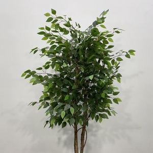 Artificial Multi-sizes Banyan <strong>Tree</strong> With Green <strong>Leaves</strong> and True <strong>3</strong>-Wooden Trunks Indoor Furnishings Artificial Green Plant - Product Image 6