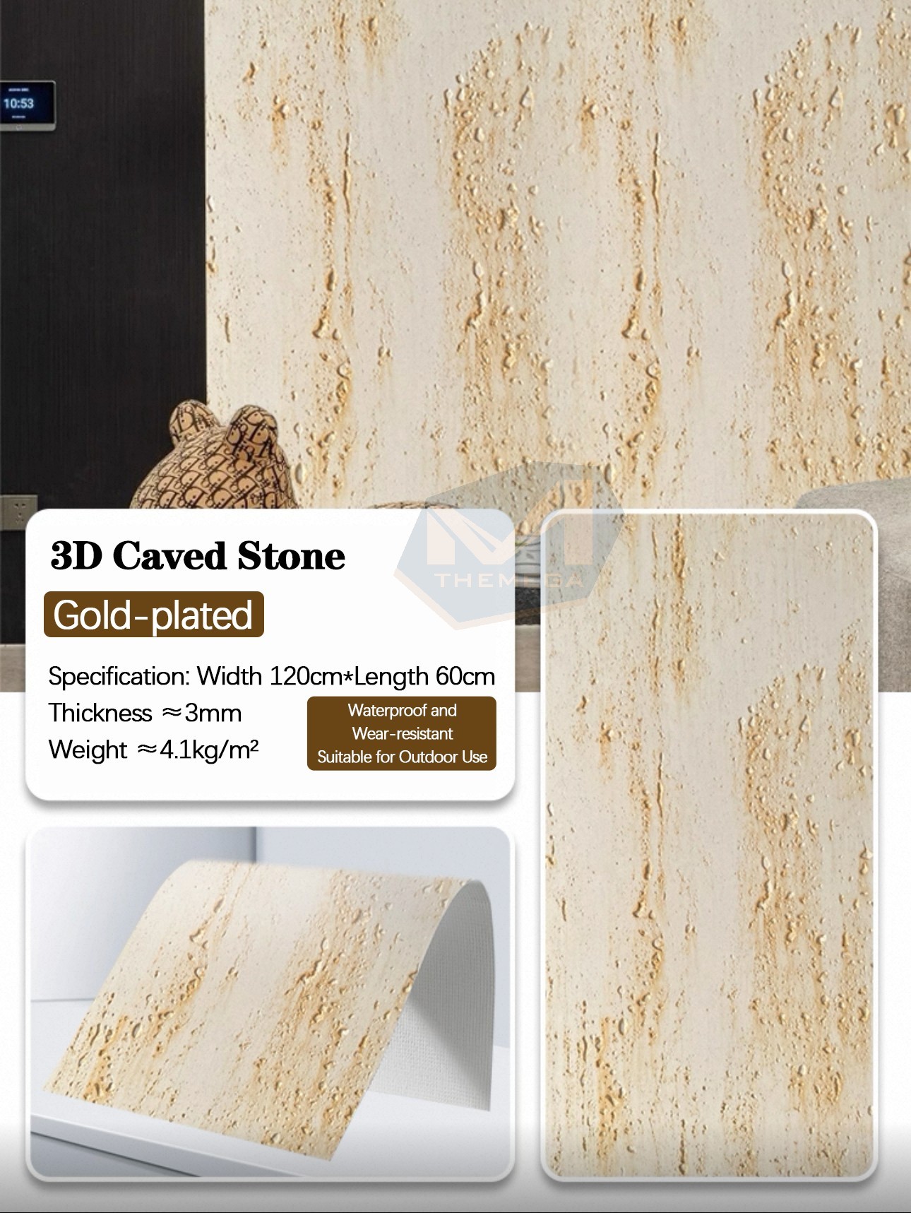 Travertino 3D (Oro Dorado)