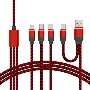 工厂新设计5合1 usb电缆制造商1.2m 2A双USB A USB C公到C型微型B快速充电电缆 - Product Image 5