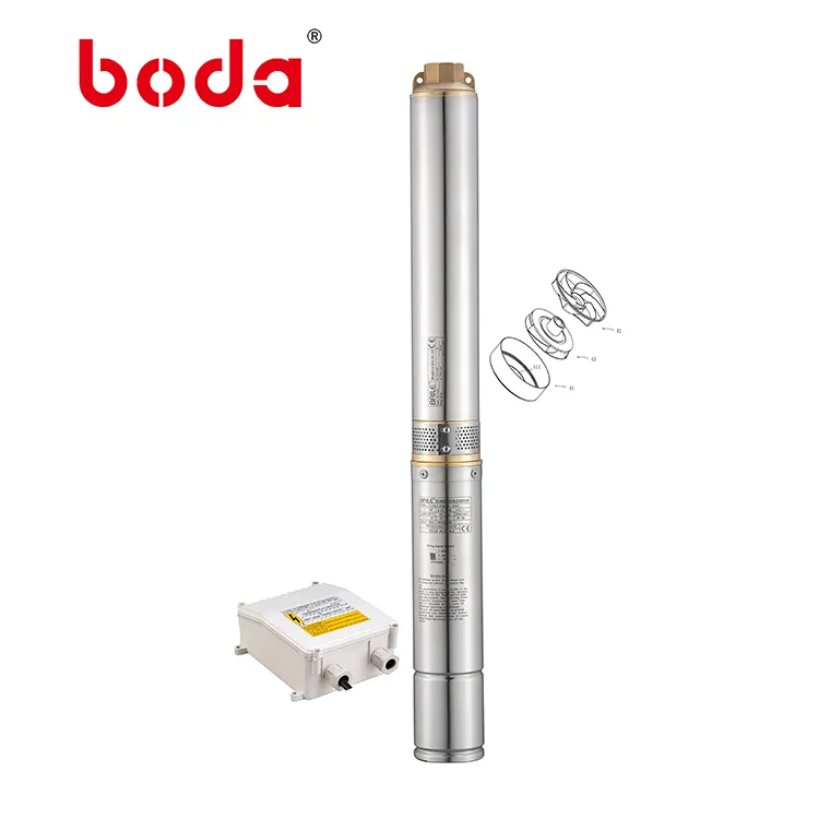 BoDa 3 ~ 10 인치 스테인레스 스틸 깊은 우물 잠수정 워터 펌프 제조업체 전기 잠수정 펌프